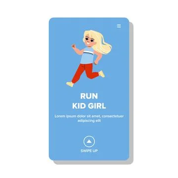 Run kid girl vector Ilustración de archivo