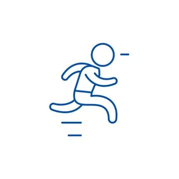 Run line icon concept. Run flat  vector symbol, sign, outline illustration. Stock Illustration
