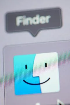 Run mac finder program on computer Stock Photos