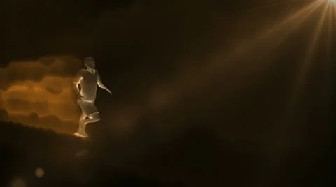 Run man Bronze Stock Footage 10734649