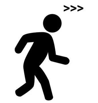 Run man with speed symbol flat icon pictogram isolated on white Stock-Illustration