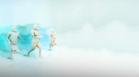 Run men blue on white Stock Footage 10734628