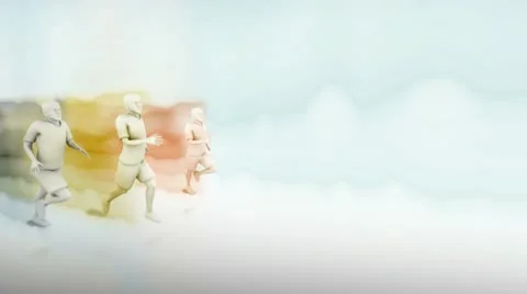 Run men Gold, Silver Bronze on white Stock Footage 10734661