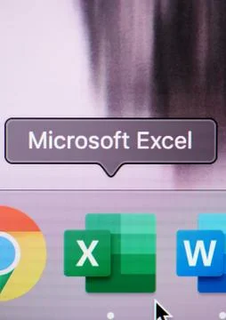 Run microsoft excel program on computer 스톡 사진