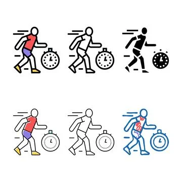 Run on multipack time color icon vector Illustrazione stock