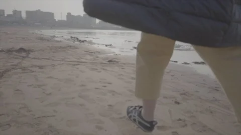 Run over the beach Stock Footage 95220367