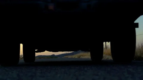 Run Over By Truck Going Stock Footage 37229248