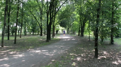Run in the park as exercise Stock Footage 46596020