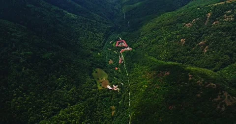 Run Rays Shining Over Rila Monastery Bulgarian Historical Heritage Site Birds Stock Footage 300446488