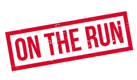 On The Run rubber stamp Stock Illustration