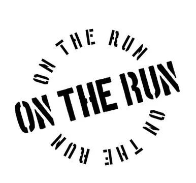 On The Run rubber stamp Stock Illustration