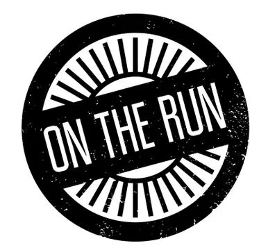 On The Run rubber stamp Stock Illustration