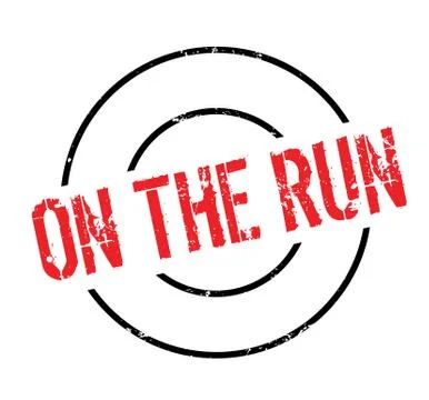 On The Run rubber stamp Stock Illustration