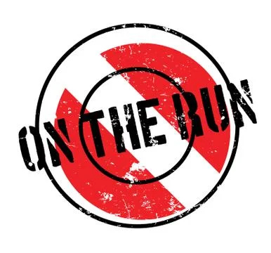 On The Run rubber stamp Stock Illustration