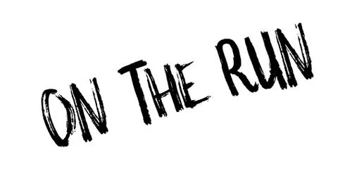 On The Run rubber stamp Stock Illustration
