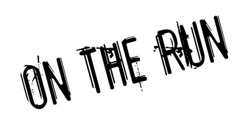 On The Run rubber stamp Stock Illustration