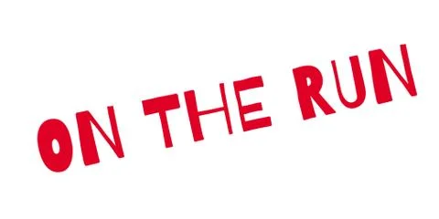 On The Run rubber stamp Stock Illustration