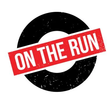 On The Run rubber stamp Stock Illustration