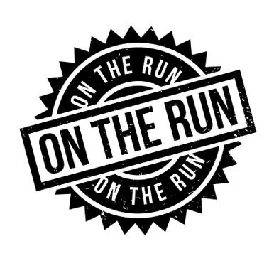 On The Run rubber stamp Stock Illustration