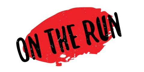 On The Run rubber stamp Stock Illustration