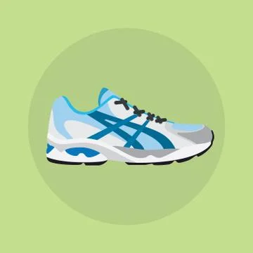 Run running shoes vector object single isolated with green background Stock Illustration