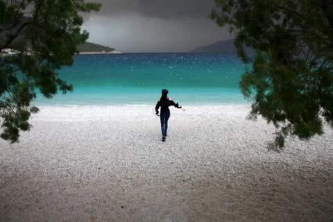 Run to the sea Stock Photos