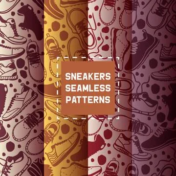 Run shoe seamless pattern, running shoes vector sneakers or trainers vector 스톡 일러스트