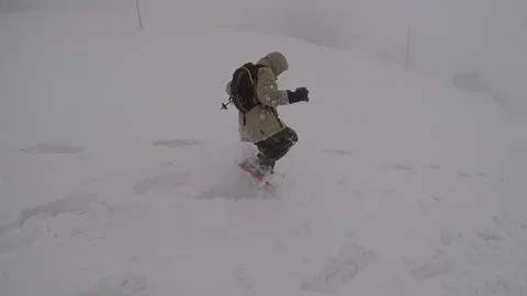 Run in the snow Stock Footage 91522289