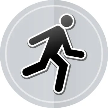 Run sticker icon Stock Illustration