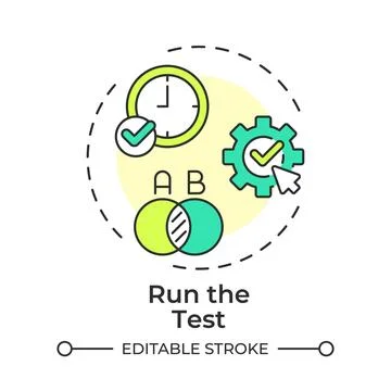 Run the test flat linear concept icon Stock Illustration