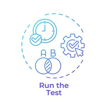 Run the test gradient outline concept icon Stock Illustration