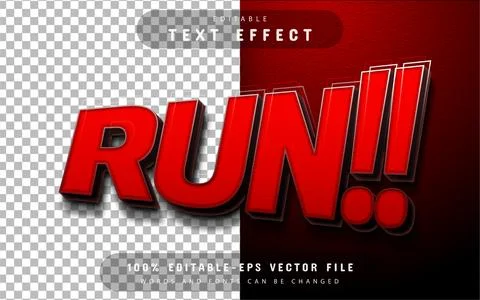 Run text effect editable Stock Illustration