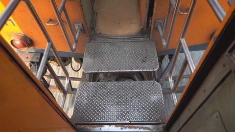 Run Train concept, Bogie bridge stairs on train running on railway for transport Stock Footage 122902498