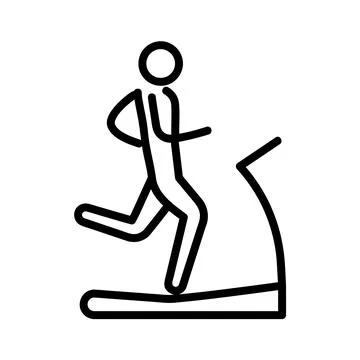 Run trainer flat icon. Pictogram for web. Line stroke. Suitcase isolated on w Stock Illustration