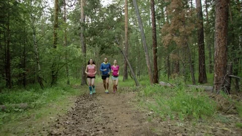 Run training in the forest Stock Footage 69728842