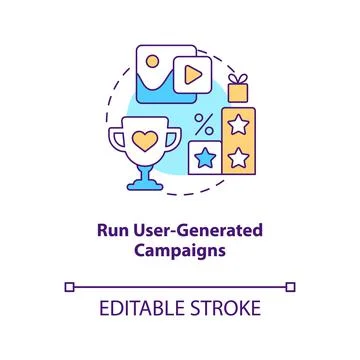 Run user generated campaigns concept icon 스톡 일러스트