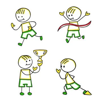 Run vector icons set. Stock Illustration