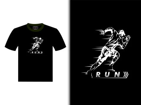 Run Vector T-Shirt Design イラスト素材