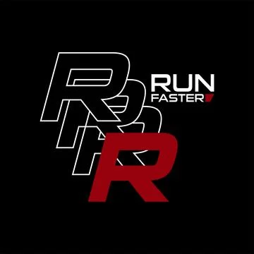Run vector typography for t-shirt. perfect for simple style Stock Illustration