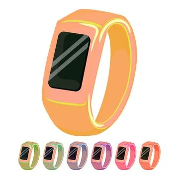 Run watch tracker cartoon vector graphic Illustrazione stock