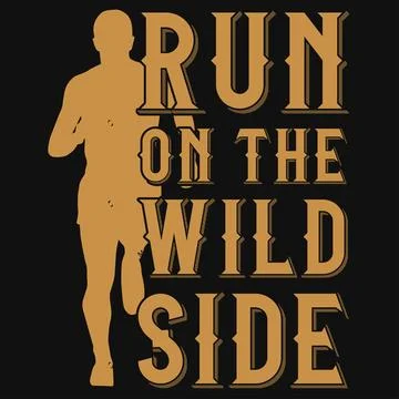 Run on the wild side tshirt design  Illustrazione stock
