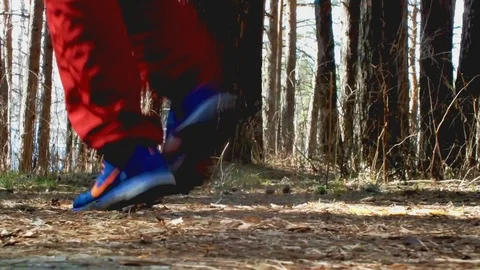 Run in the wood Stock Footage 95035986