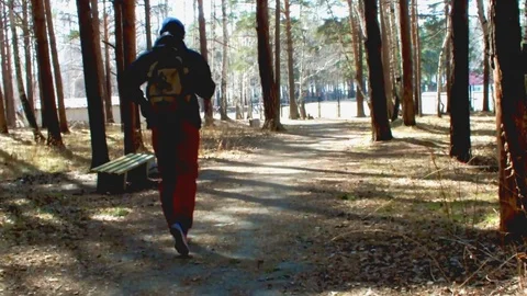 Run in the wood Stock Footage 95036002