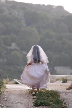Runaway bride Stock Photos