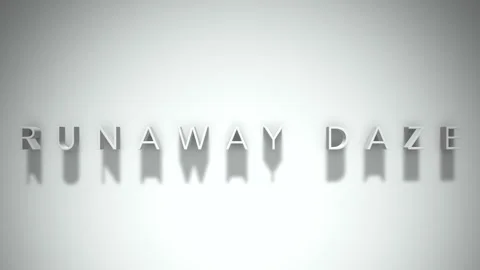 Runaway daze 3D title animation white text on a white background Stock Footage 299646489