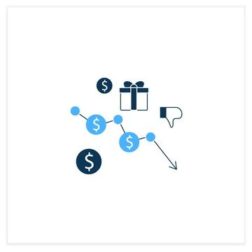 Runaway inflation flat icon Stock Illustration
