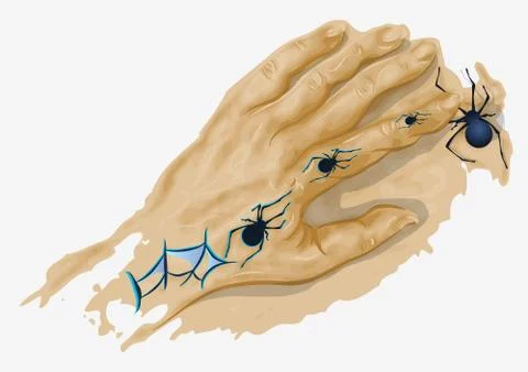 Runaway spider tattoo Stock Illustration