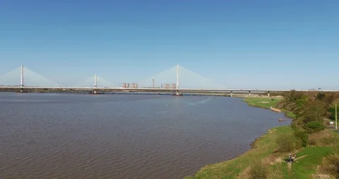 Runcorn Mersey Gateway bridge Stock Footage 89029947