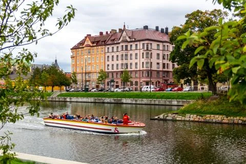 Rundan - Sightseeing in Malmö canals Stock Photos