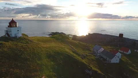 Runde lighthouse, Norway Stock Footage 204071609